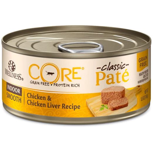Wellness CORE Pate Indoor Chicken & Chicken Liver Canned Cat Food 156g