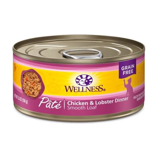 Wellness Pate Chicken & Lobster Canned Cat Food 156g