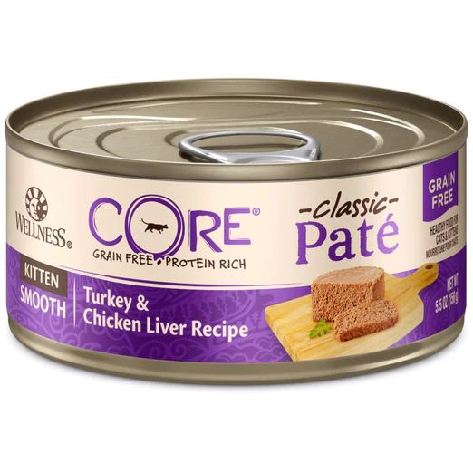 Wellness CORE Pate Kitten Turkey & Chicken Liver Canned Cat Food 156g