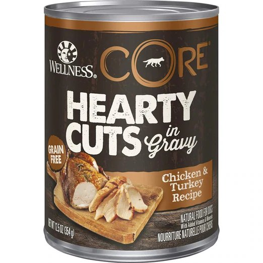 Wellness CORE Grain-Free Hearty Cuts In Gravy Chicken & Turkey Canned Dog Food 354g