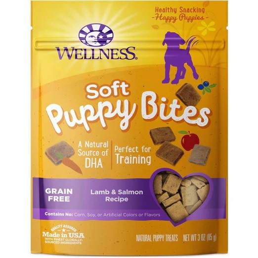 Wellness Soft Puppy Bites Lamb & Salmon Recipe Dog Treats 85g