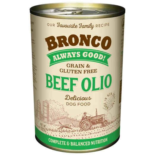 Bronco Beef Olio Grain-Free Canned Dog Food 390g