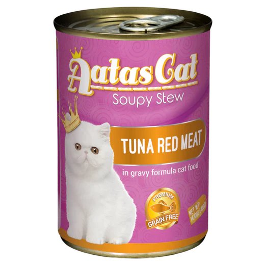 Aatas Cat Soupy Stew Tuna Red Meat In Gravy Grain-Free Adult Canned Cat Food 400g