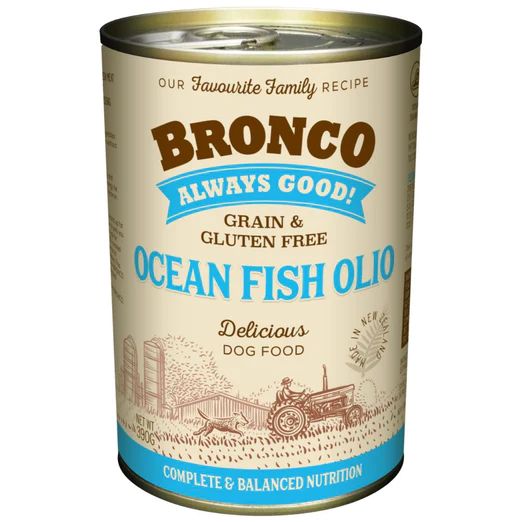 Bronco Ocean Fish Olio Grain-Free Canned Dog Food 390g