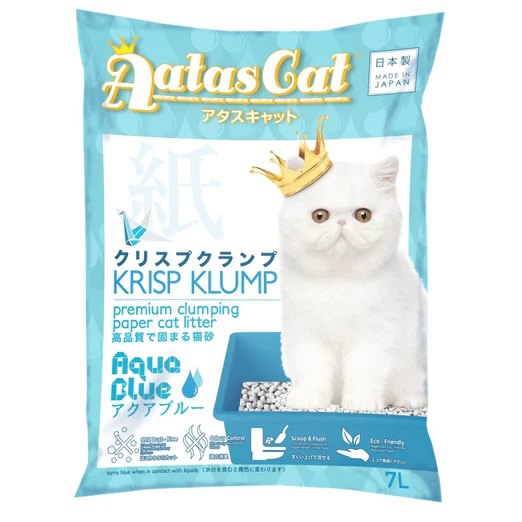 Aatas Cat Krisp Klump Paper Cat Litter Aqua Blue 7L