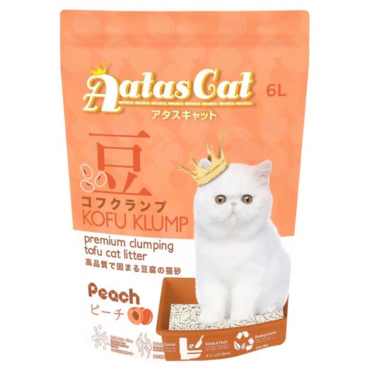 Aatas Cat Kofu Klump Tofu Cat Litter Peach 6L
