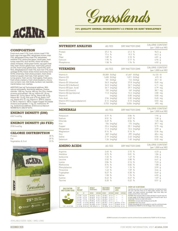 Acana Regionals Grasslands Cat Grain Free Dry Food
