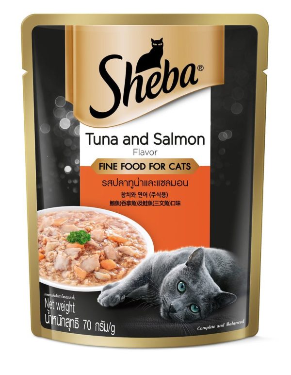 Sheba Pouch Cat Wet Food Adult Tuna Salmon 70gm