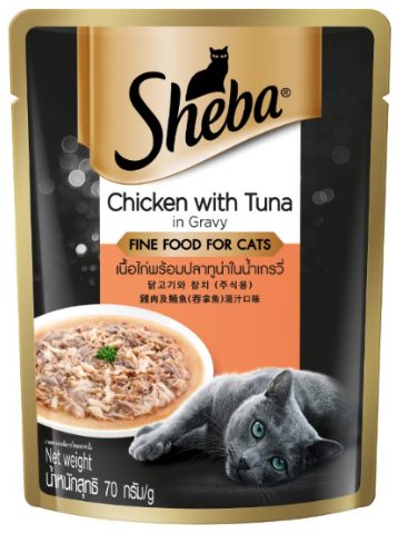 Sheba Pouch Cat Wet Food Adult Tuna & Chicken 70gm