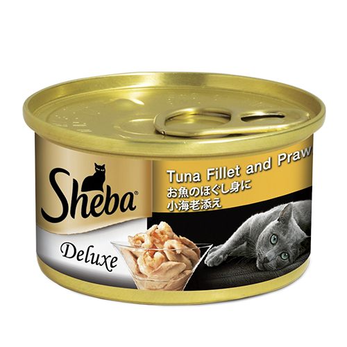 Sheba Can Cat Wet Food Adult Tuna Fillet & Prawn in Jelly 85gm