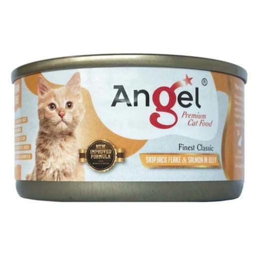 Angel Skipjack Flake & Salmon In Jelly Canned Cat Food 80g