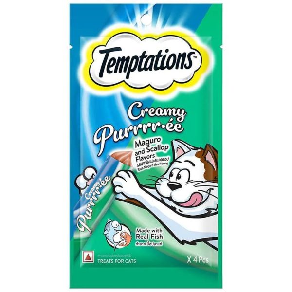Temptations Creamy Puree Cat Treat Maguro and Scallop 48gm