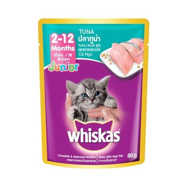 Whiskas Pouch Cat Wet Food Junior Tuna 80gm