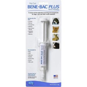 PetAg Bene-Bac Plus FOS & Probiotics Pet Gel Supplement Syringe 15g