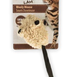 AFP Lambswool Wooly Mouse Catnip Toy with Sound