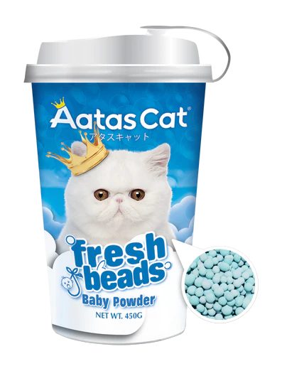 Aatas Cat Litter Deodorising Fresh Beads Baby Powder 450g