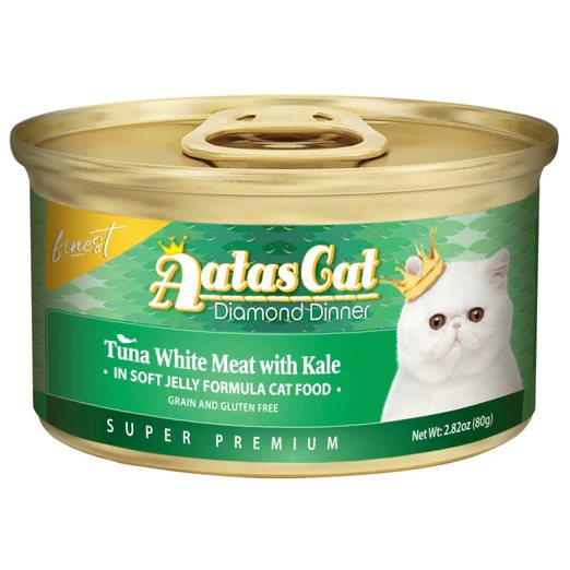 Aatas Cat Finest Diamond Dinner Tuna with Kale in Soft Jelly Canned Cat Food 80g