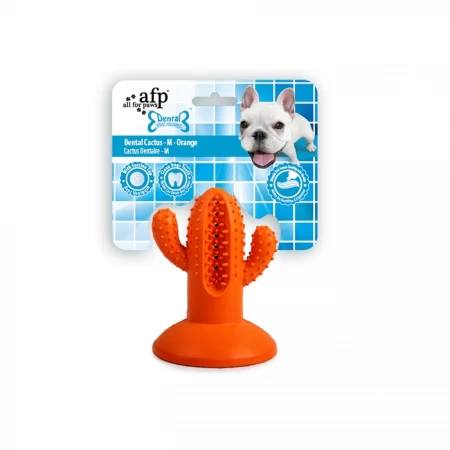 AFP Dental Chews Cactus Medium Rubber Orange Dog Toy