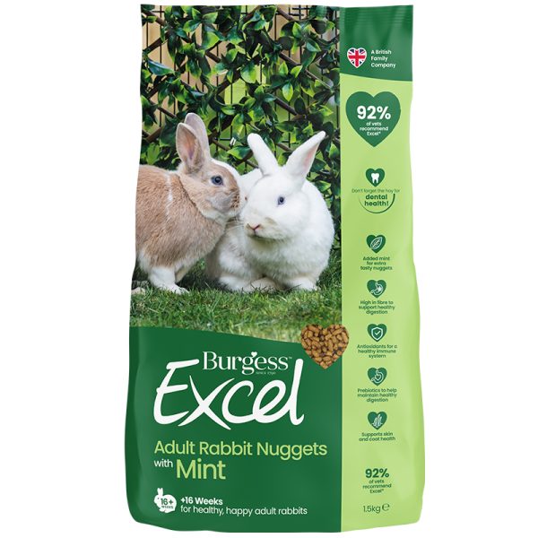 Burgess Excel Adult Rabbits Nuggets with Mint 1.5kg