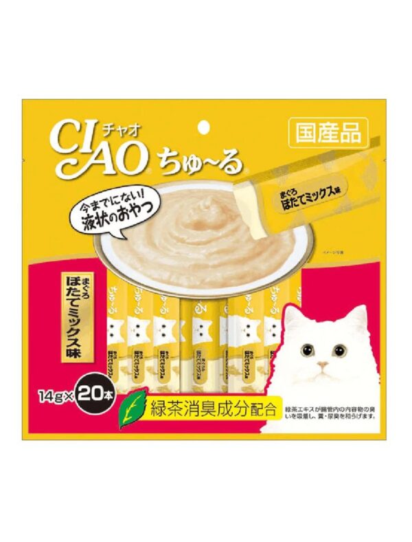 Ciao Chu Ru Tuna Scallop Mix Liquid Cat Treats 14g x 20pcs