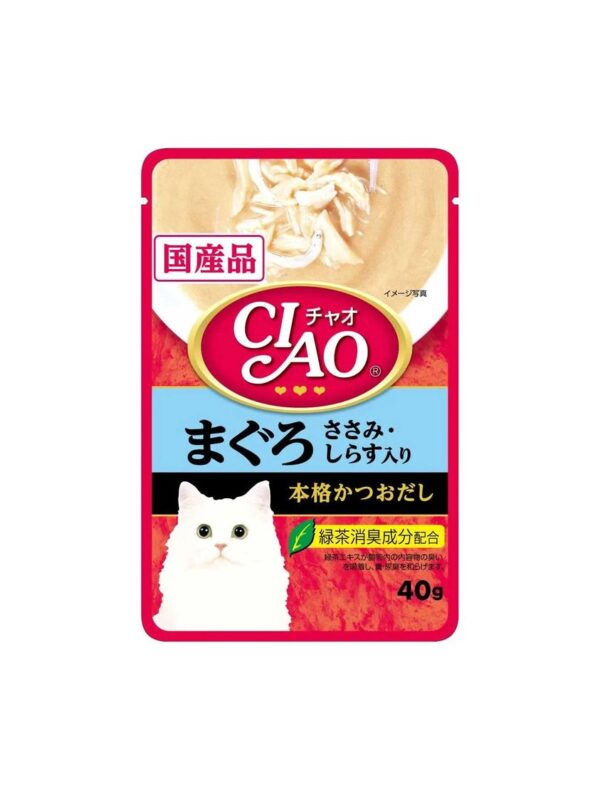 Ciao Creamy Soup Pouch Tuna & Chicken Fillet Topping Shirasu 40g