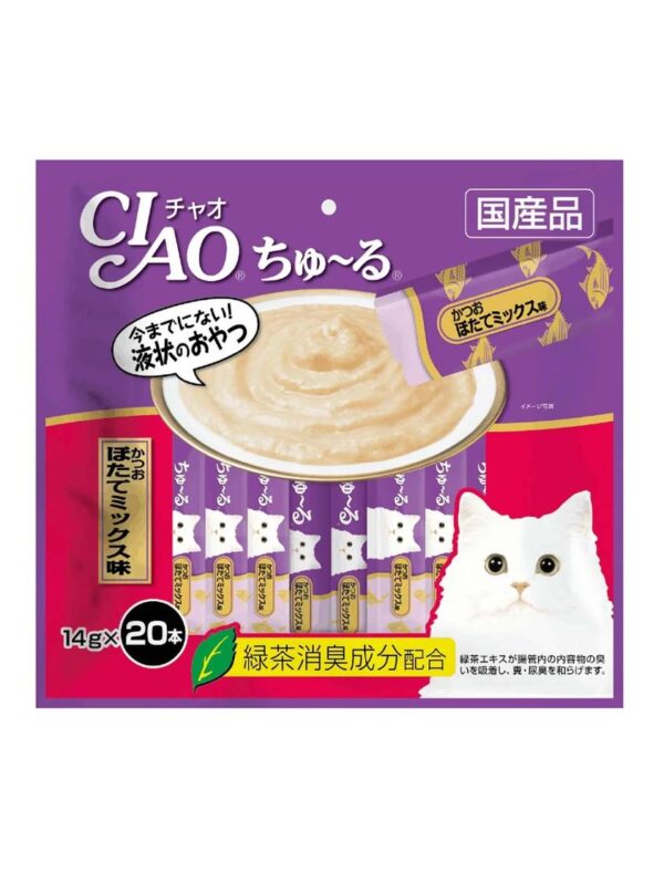 Ciao Chu Ru Tuna & Scallop Liquid Cat Treats 14g x 20pcs