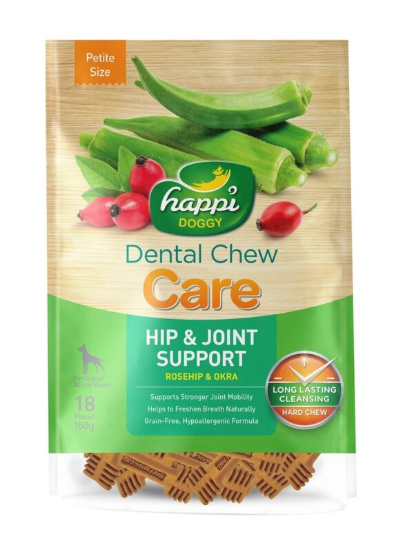 Happi Doggy Dental Chew Care Rosehip & Okra Hip & Joint Support 150g