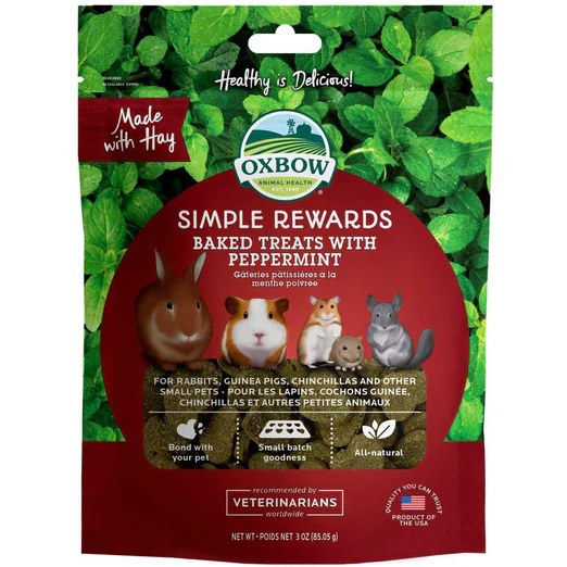 Oxbow Simple Rewards Baked Treats With Peppermint For Small Animals 85g
