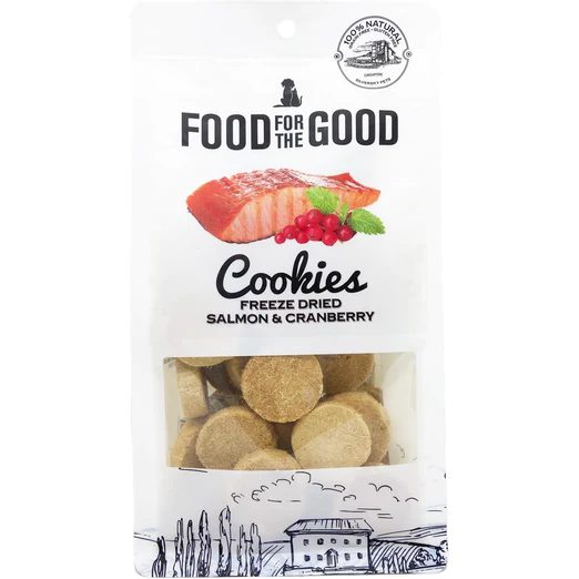 Food For The Good Salmon & Cranberry Cookies Freeze-Dried Treats For Cats & Dogs 70g
