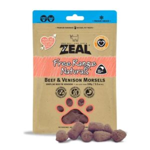 Zeal Free Range Naturals Beef & Venison Morsels Dog Treats 100g
