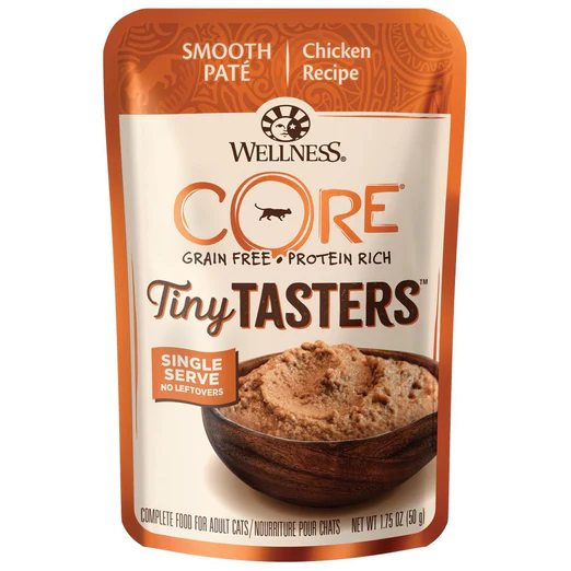 Wellness CORE Tiny Tasters Chicken Pate Grain-Free Adult Pouch Cat Food 50g