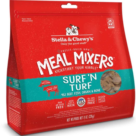 Stella & Chewy’s Surf & Turf Meal Mixers Grain-Free Freeze-Dried Raw Dog Food