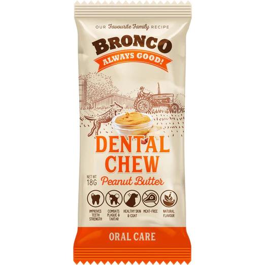 Bronco Dental Chew Peanut Butter Dog Treat 18g