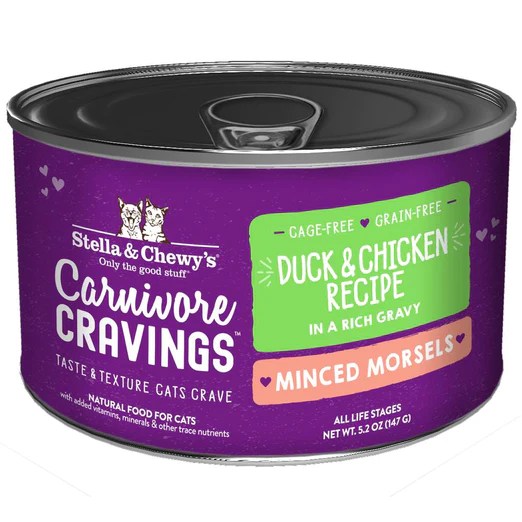 Stella & Chewy's Carnivore Cravings Minced Morsels Duck & Chicken In Gravy Grain-Free Canned Cat Food 147g