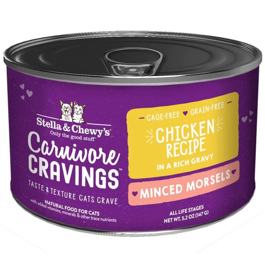 Stella & Chewy's Carnivore Cravings Minced Morsels Chicken In Gravy Grain-Free Canned Cat Food 147g
