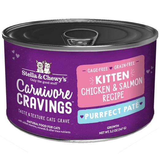 Stella & Chewy's Carnivore Cravings Purrfect Pate Chicken & Salmon Grain-Free Kitten Canned Cat Food 147g