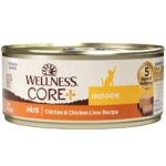 Wellness CORE+ Pate Indoor Chicken & Chicken Liver Grain-Free Canned Cat Food 156g